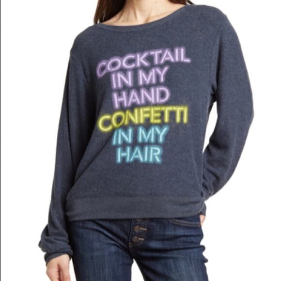 NWT! Wildfox Cocktail In My Hand Pullover Sweatshirt size Large - Picture 10 of 10